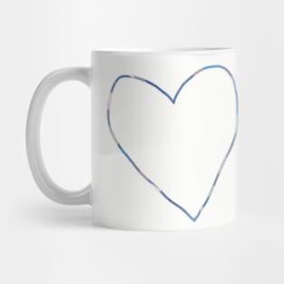 Aqua Blue Heart Minimal Line Mug